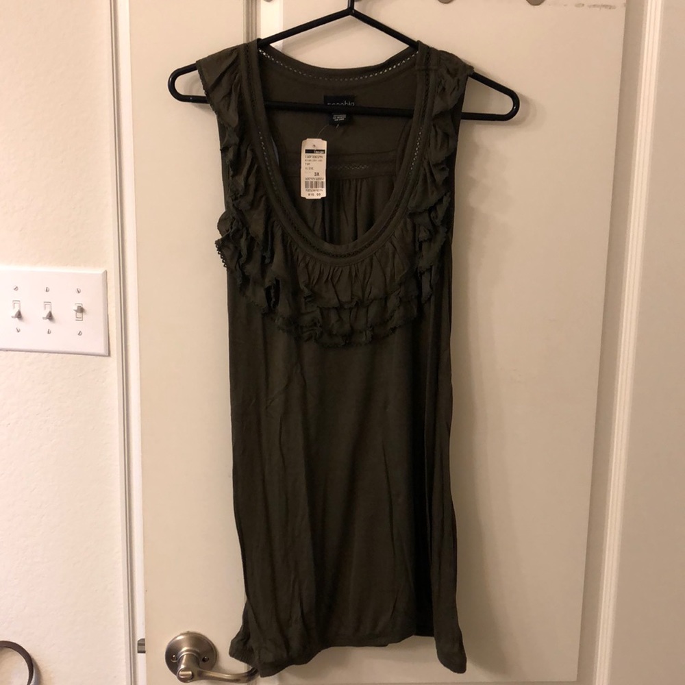 Army Green Ruffle Tank